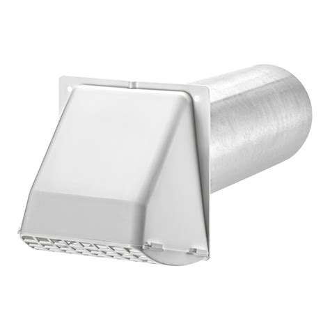 Lambro 4 In Dia Plastic Preferred With Guard Dryer Vent Hood At