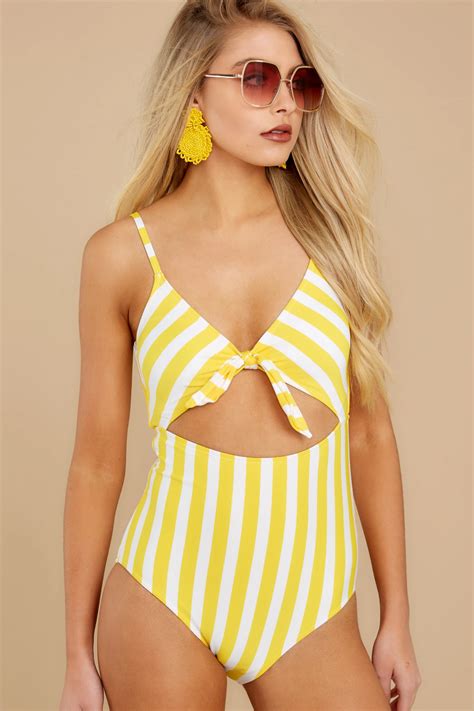 Be The Sunshine Yellow Stripe One Piece Swimsuit In 2020 Yellow