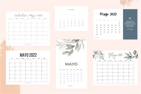 Calendarios De Mayo 2022 Para Imprimir