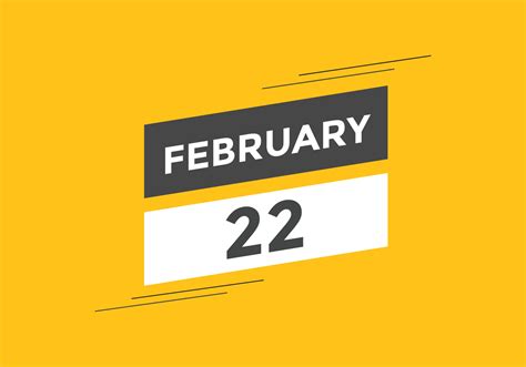 February 22 Calendar Reminder 22th February Daily Calendar Icon