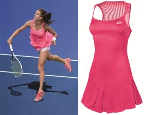 lace gives way to dramatic mesh agnieszka radwanska s lotto dress for australian open 2016