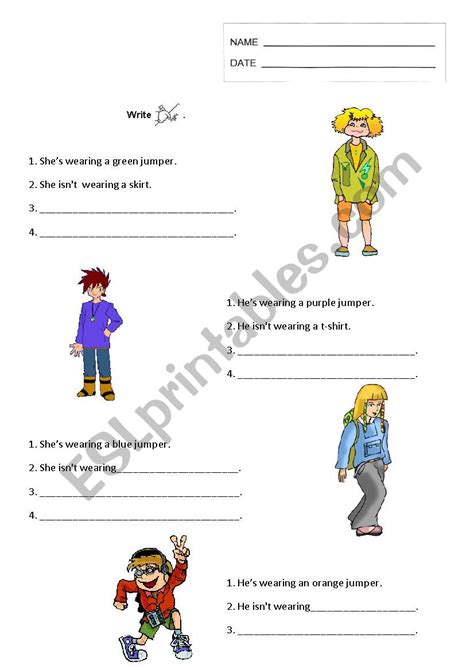 What Are They Wearing Worksheet Adults
