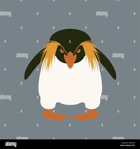 Penguin Angry Vector Illustration Style Flat Front Side Stock Vector