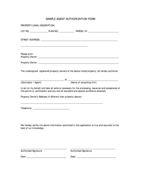 Agent Authorization Letter Fill Online Printable Fillable Blank