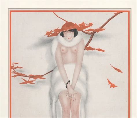 Matted 1921 Art Deco French Nude Print YoshaGraphics Ruby Lane