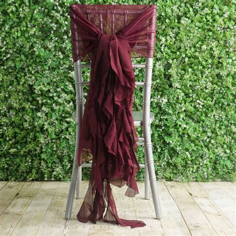 When you want your wedding or event to look cohesive and beautiful attention to detail makes all the difference. 1 Set Burgundy Chiffon Hoods With Curly Willow Chiffon ...