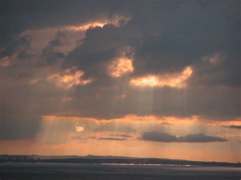 Imageafter Photos Clouds Fluffy Sunset Sunbeams Beams Light Northsea