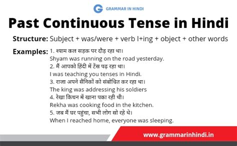 Past Continuous Tense In Hindi Rules Examples And Exe Vrogue Co