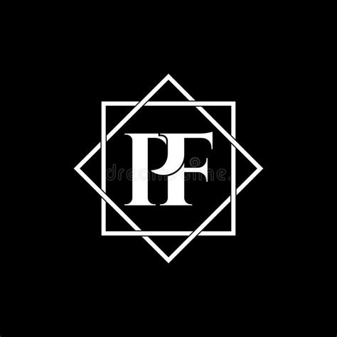 Letter Pf Simple Monogram Logo Icon Design Stock Vector Illustration