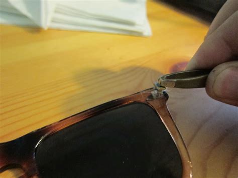 I stood on my glasses and the arm has come off. Replacing hinge in plastic-framed glasses :: the reality ...