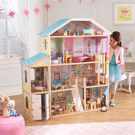 Barbie Size Doll House Playhouse Dream Girls Play Wooden Dollhouse W