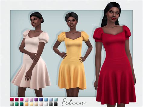 Sims 4 Eileen Dress By Sifix The Sims Book