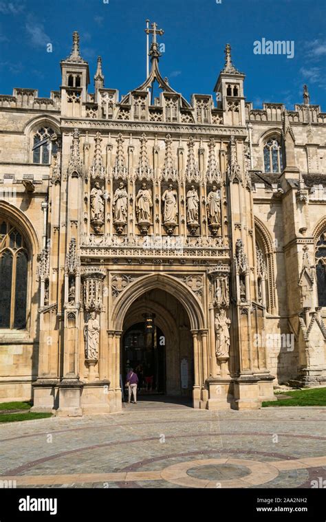 Cathedral Entrance Gloucester Cathedral Gloucester Hi Res Stock
