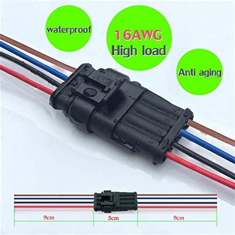 YETOR AWG Way Car Waterproof Electrical Connector Pin Plug Auto Electrical Wire Connectors
