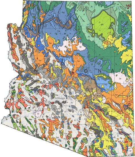 Geological Map Of Az If You Draw A Line From The Nw Corner Of The