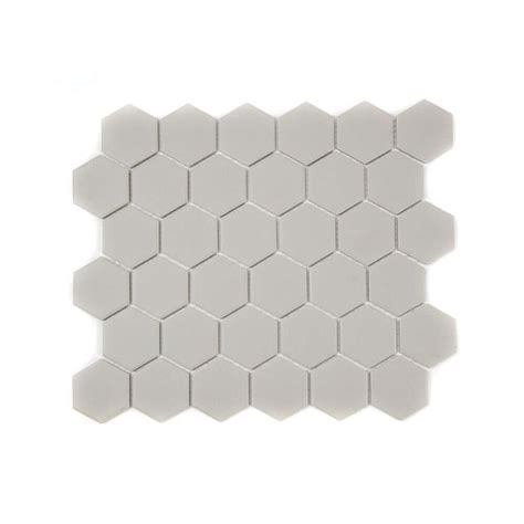 Mosaics Full Body Hexagon Matt Light Grey Mosaic British Ceramic Tile