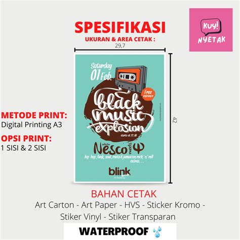 Jual Cetak Poster A3 Art Carton 260 Gram Shopee Indonesia