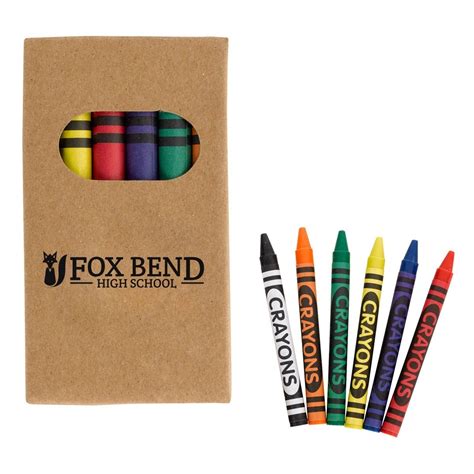 kraft box custom crayons six pack promotional crayons epromos custom boxes crayon box
