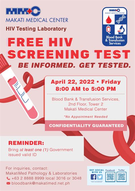 FREE HIV Screening Test - Makati Medical Center