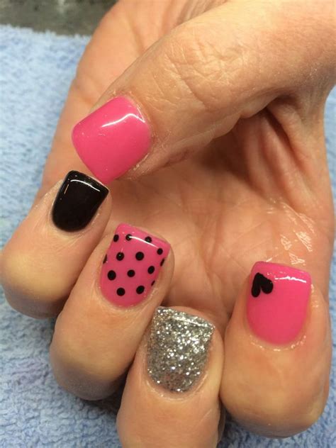 I finally got acrylic nails with my friend today! 50+ Beautiful Pink and Black Nail Designs 2017