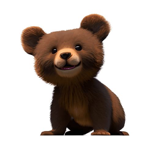 cute little brown smiling bear cub photography · creative fabrica