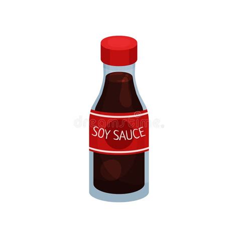Soy Sauce Soybean And Puddle Of Soy Sauce Stock Vector Illustration