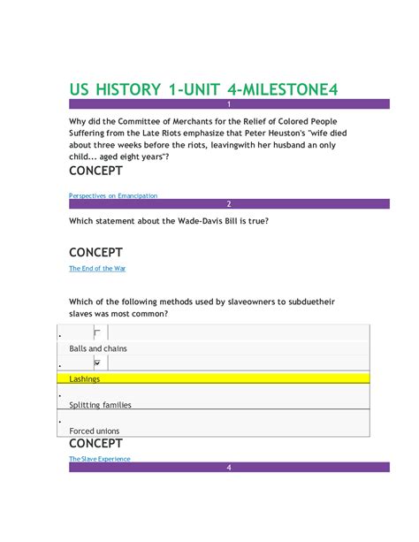 Sophia US History Final Milestone Browsegrades