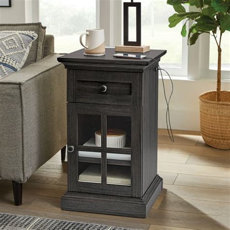 Better Homes And Gardens Canton End Table With Usb Tobacco Oak