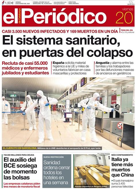 Prensa Hoy Portadas De Los Periódicos Del 20 De Marzo Del 2020