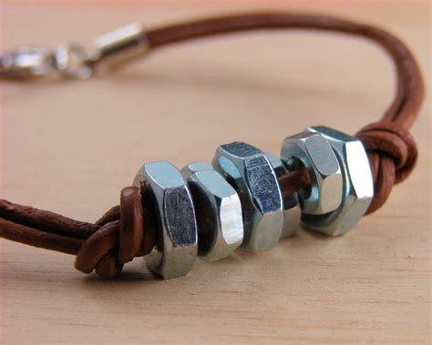 Leather Bracelet Unisex Hardware Jewelry Etsy Bracelets For Men