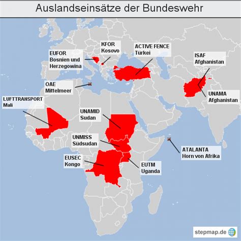 Die bundeswehr ist das militär der bundesrepublik deutschland. Landkartenblog: Übersichtskarte der Auslandseinsätze der ...