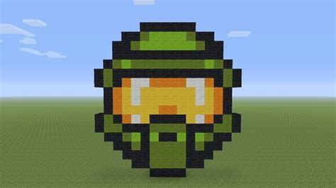 Minecraft Pixel Art Master Chief Helmet Youtube