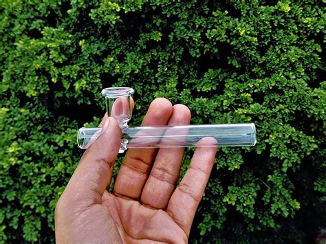 Buy Handmade Clear Glass Smoking Pipe Chillum 5 Inch