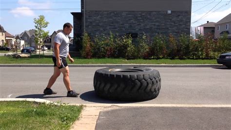 850 Lb Tire Flip Training Power And Strength Strongman Youtube