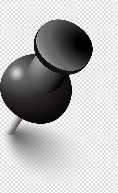 Black And Gray Push Pin Illustration Paper Drawing Pin Black