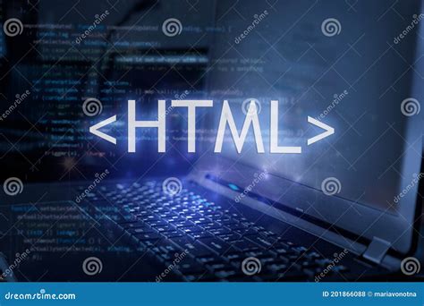 Html Inscription Against Laptop And Code Background Learn Html