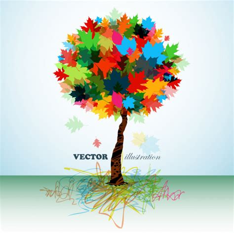 Multi Colored Paint Splat Abstract Tree Stock Vector Image By