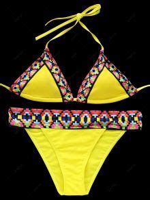 Printed Yellow Bikini Set In YELLOW S ZAFUL