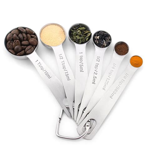 Measuring Spoon Set Set Of 6 Dry Or Liquid 430 Stainless Steel