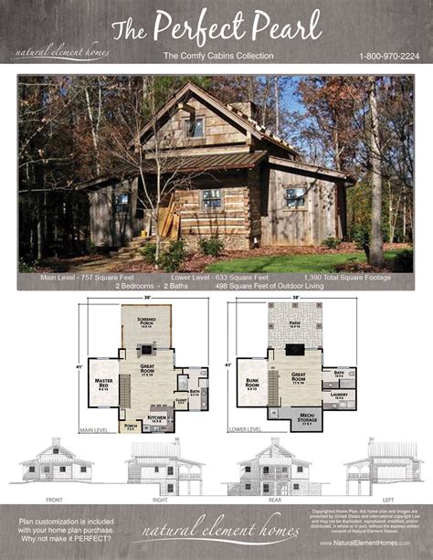 Perfect Pearl Plan Comfy Cabins Natural Element Homes Cabin House