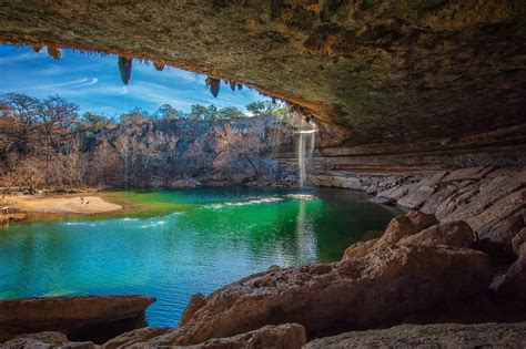 Nature Landscape Cave Waterfall Lake Wallpapers Hd