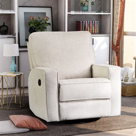 Mixfeer Manual Recliner Chair 360° Swivel And Rocking Accent Chair