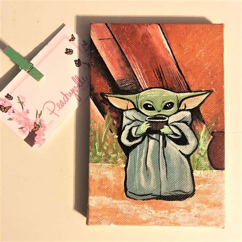 Baby Yoda Acrylic Painting Tutorial Manuelantoniocostaricaq1