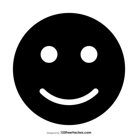 Free Download Black Slightly Smiling Face Emoji Vector Image In Adobe
