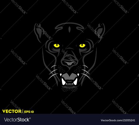 Black Panther Face Royalty Free Vector Image Vectorstock
