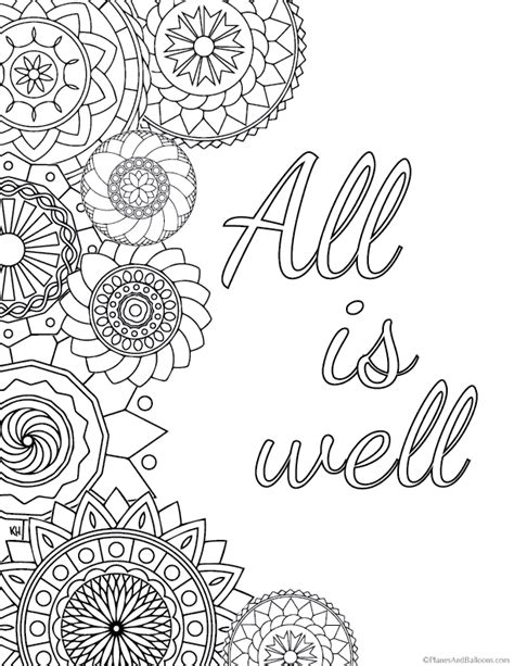 Mindfulness Coloring Page Quotes To Color For Teen Wellness Coloring