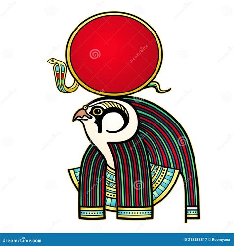 Animation Color Portrait Of The Ancient Egyptian God Ra Deity Of Sun