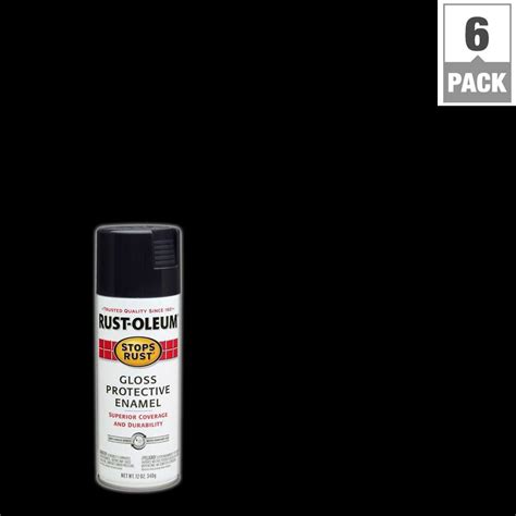 Rust Oleum Stops Rust 12 Oz Semi Gloss Black Protective Enamel Spray