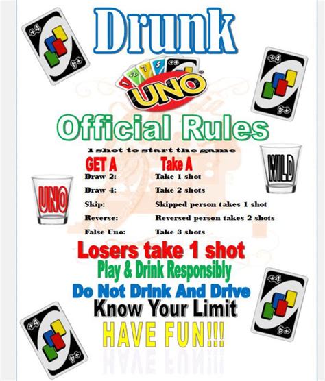 Each player must be dealt seven cards. Drunk Uno Digital Rules | Etsy