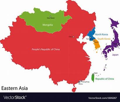 Asia Map Eastern Vector Vectorstock Royalty